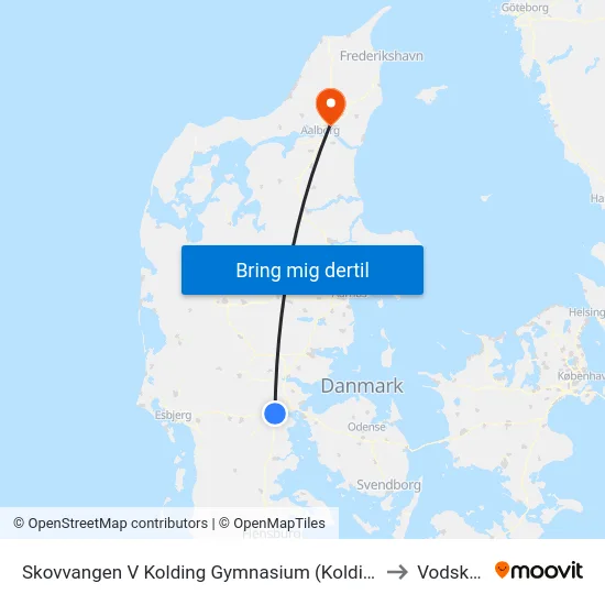 Skovvangen V Kolding Gymnasium (Kolding) to Vodskov map