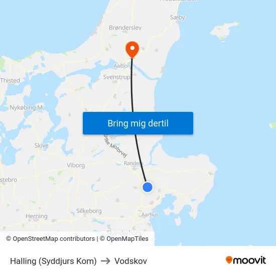 Halling (Syddjurs Kom) to Vodskov map