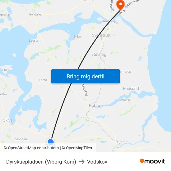 Dyrskuepladsen (Viborg Kom) to Vodskov map