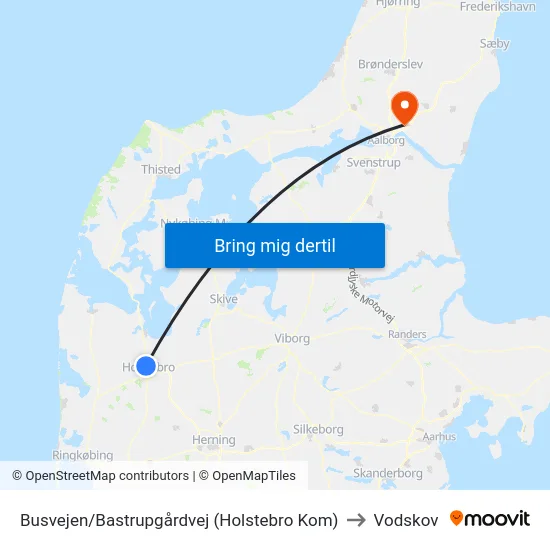 Busvejen/Bastrupgårdvej (Holstebro Kom) to Vodskov map