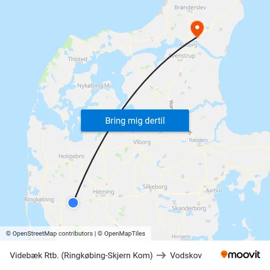 Videbæk Rtb. (Ringkøbing-Skjern Kom) to Vodskov map