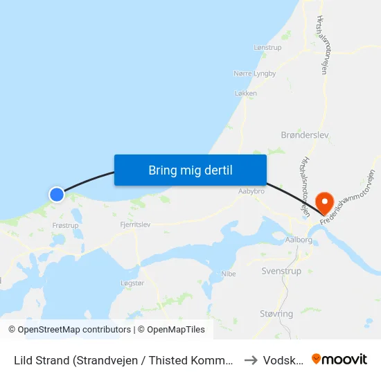 Lild Strand (Strandvejen / Thisted Kommune) to Vodskov map
