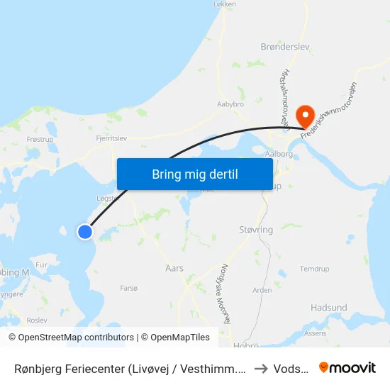 Rønbjerg Feriecenter (Livøvej / Vesthimm. Komm.) to Vodskov map