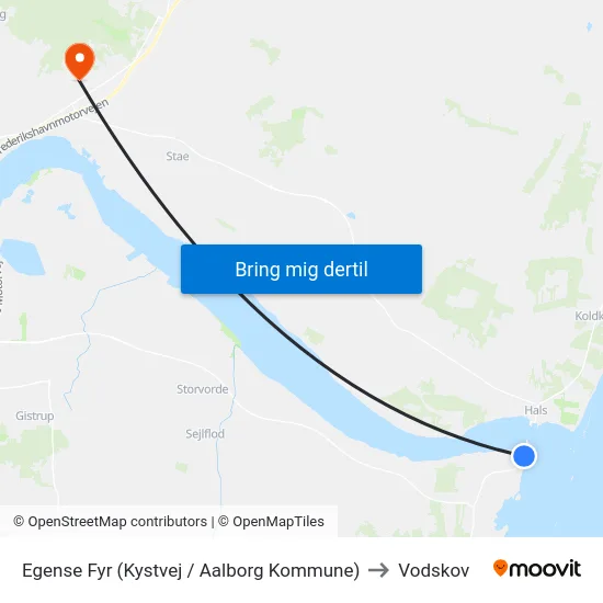 Egense Fyr (Kystvej / Aalborg Kommune) to Vodskov map
