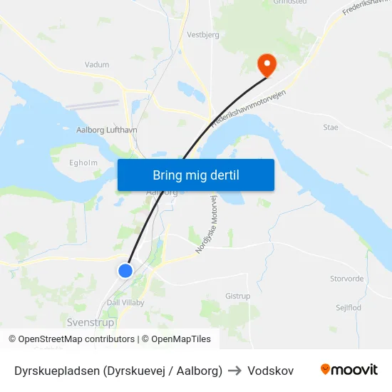Dyrskuepladsen (Dyrskuevej / Aalborg) to Vodskov map