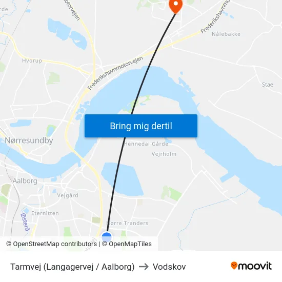 Tarmvej (Langagervej / Aalborg) to Vodskov map