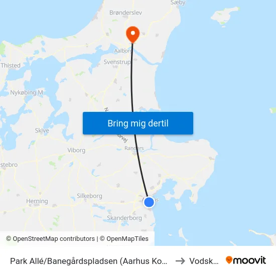 Park Allé/Banegårdspladsen (Aarhus Kom) to Vodskov map