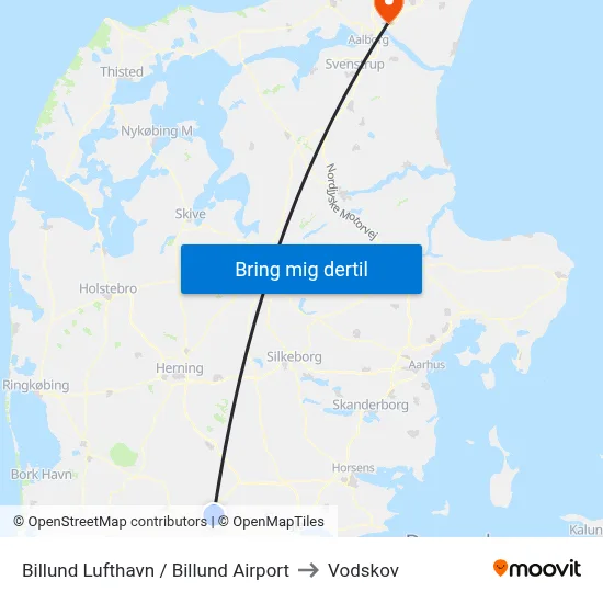 Billund Lufthavn / Billund Airport to Vodskov map