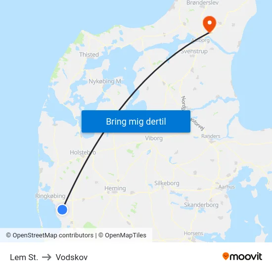 Lem St. to Vodskov map