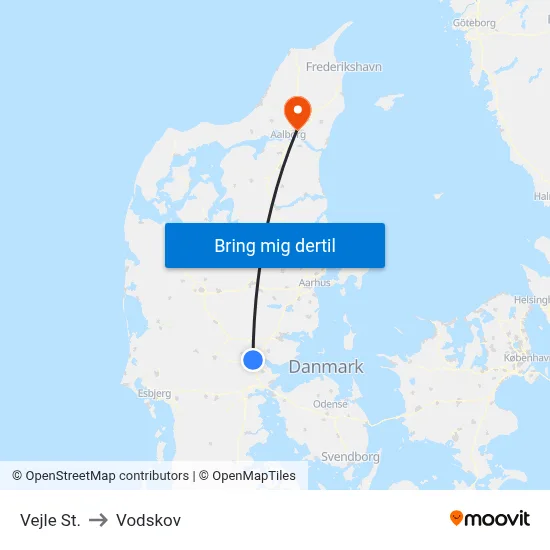 Vejle St. to Vodskov map