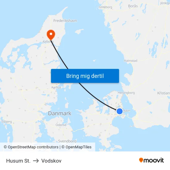 Husum St. to Vodskov map