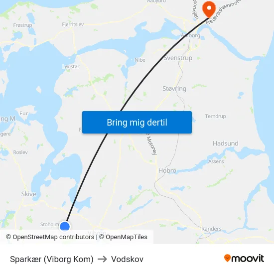 Sparkær (Viborg Kom) to Vodskov map