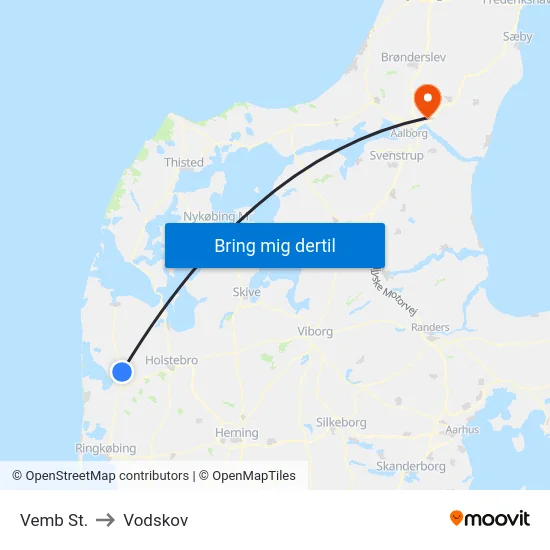Vemb St. to Vodskov map