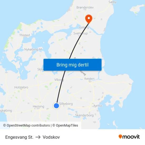 Engesvang St. to Vodskov map