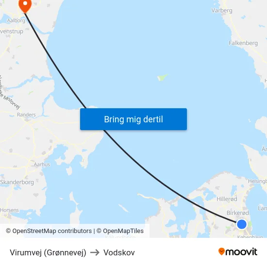 Virumvej (Grønnevej) to Vodskov map