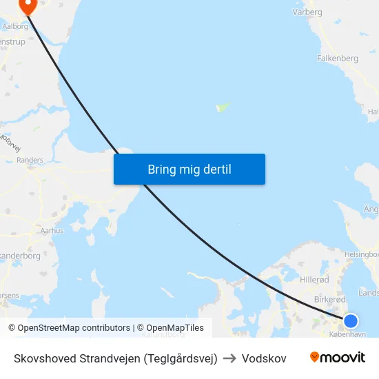 Skovshoved Strandvejen (Teglgårdsvej) to Vodskov map