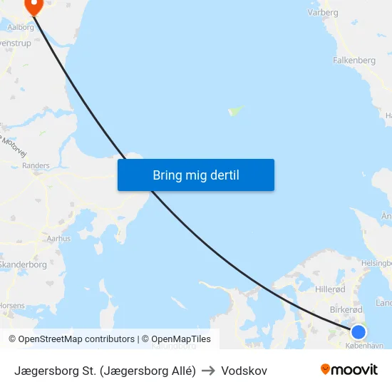 Jægersborg St. (Jægersborg Allé) to Vodskov map