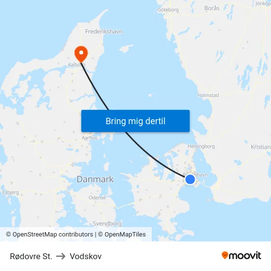 Rødovre St. to Vodskov map