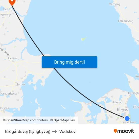 Brogårdsvej (Lyngbyvej) to Vodskov map