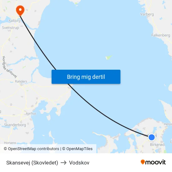 Skansevej (Skovledet) to Vodskov map