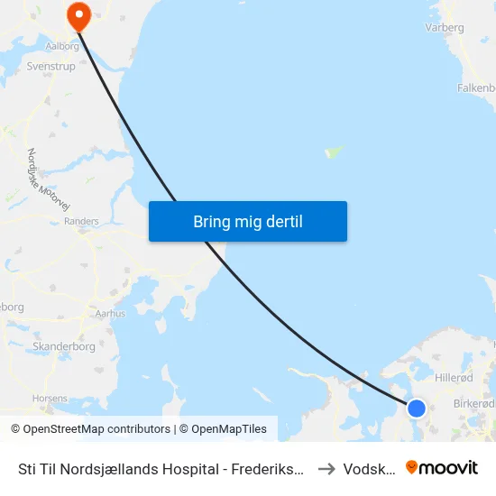 Sti Til Nordsjællands Hospital - Frederikssund to Vodskov map