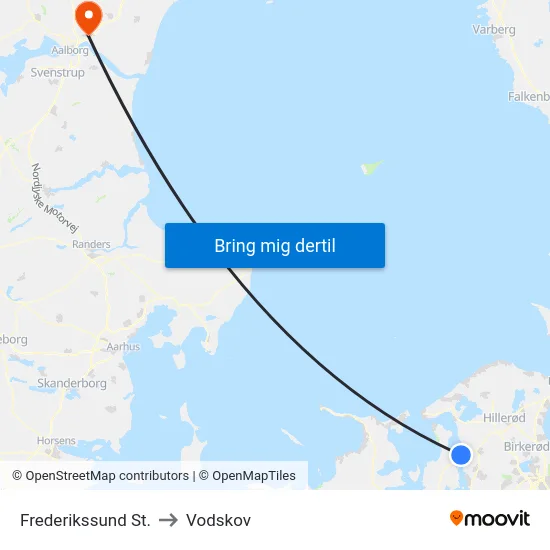 Frederikssund St. to Vodskov map