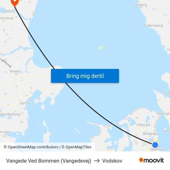 Vangede Ved Bommen (Vangedevej) to Vodskov map