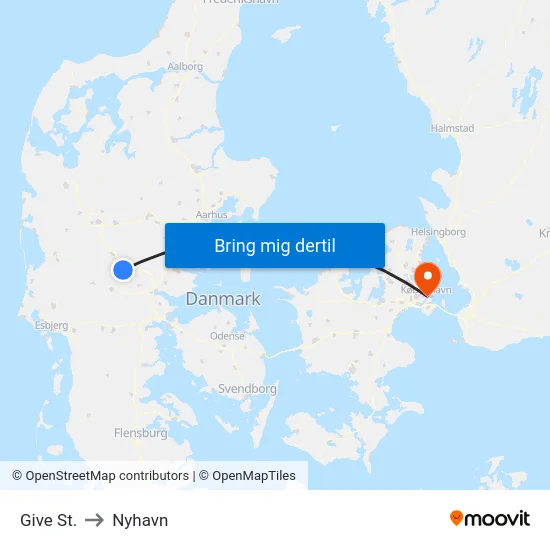 Give St. to Nyhavn map