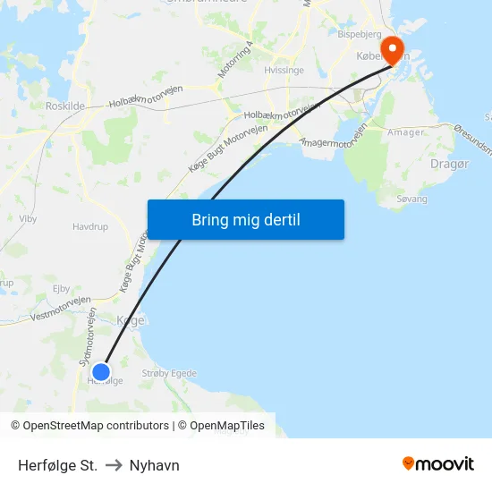 Herfølge St. to Nyhavn map