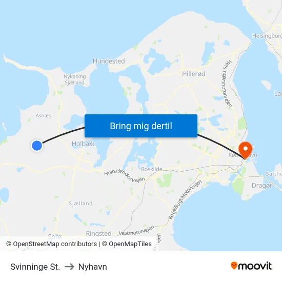 Svinninge St. to Nyhavn map
