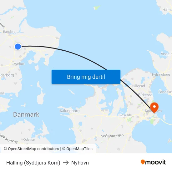 Halling (Syddjurs Kom) to Nyhavn map