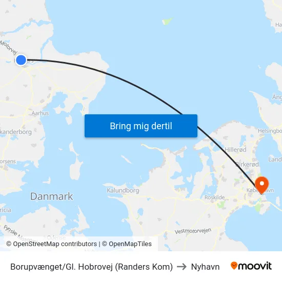 Borupvænget/Gl. Hobrovej (Randers Kom) to Nyhavn map
