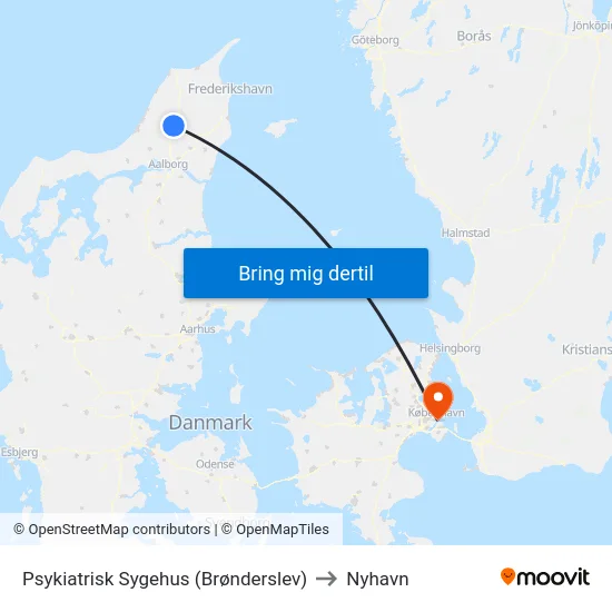 Psykiatrisk Sygehus (Brønderslev) to Nyhavn map