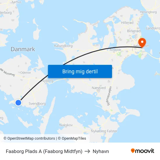 Faaborg Plads A (Faaborg Midtfyn) to Nyhavn map