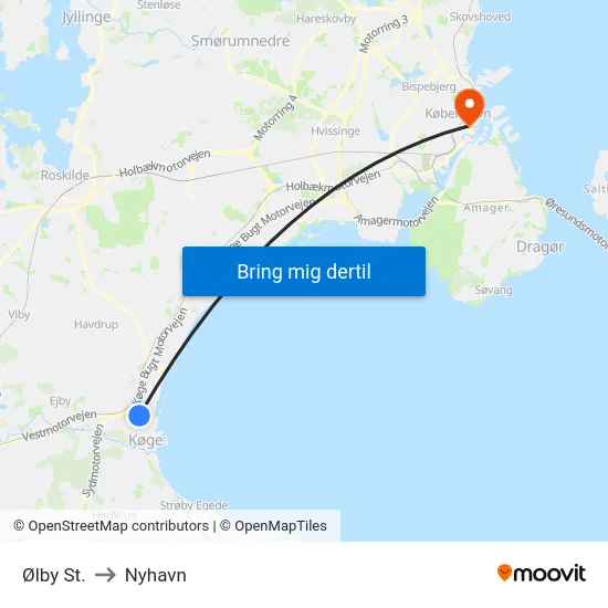 Ølby St. to Nyhavn map