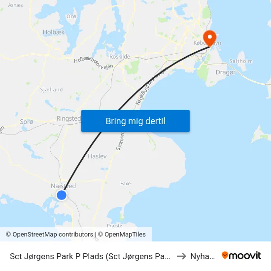 Sct Jørgens Park P Plads (Sct Jørgens Park) to Nyhavn map
