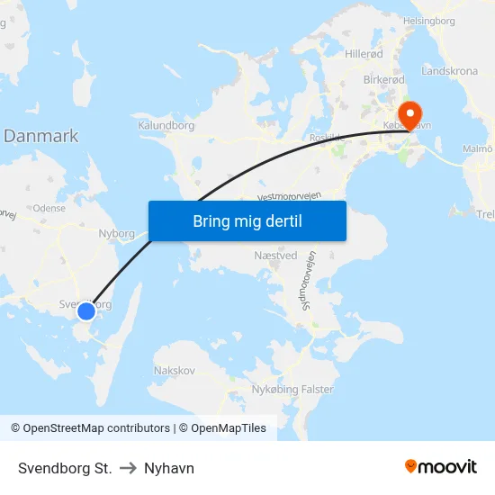 Svendborg St. to Nyhavn map