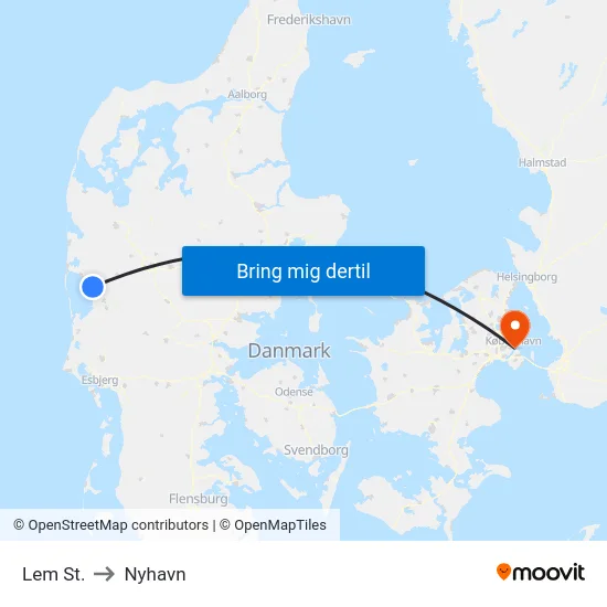 Lem St. to Nyhavn map