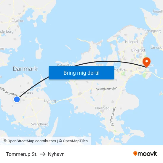 Tommerup St. to Nyhavn map
