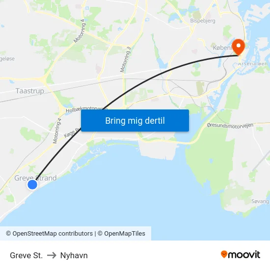 Greve St. to Nyhavn map