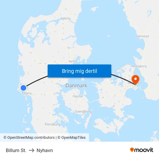 Billum St. to Nyhavn map