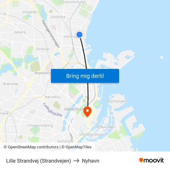 Lille Strandvej (Strandvejen) to Nyhavn map