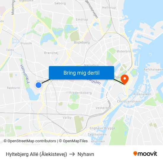 Hyltebjerg Allé (Ålekistevej) to Nyhavn map