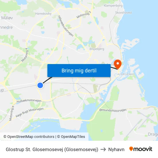 Glostrup St. Glosemosevej (Glosemosevej) to Nyhavn map