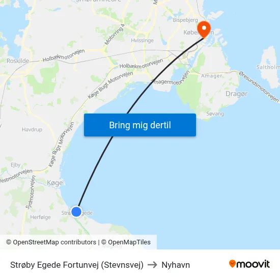 Strøby Egede Fortunvej (Stevnsvej) to Nyhavn map