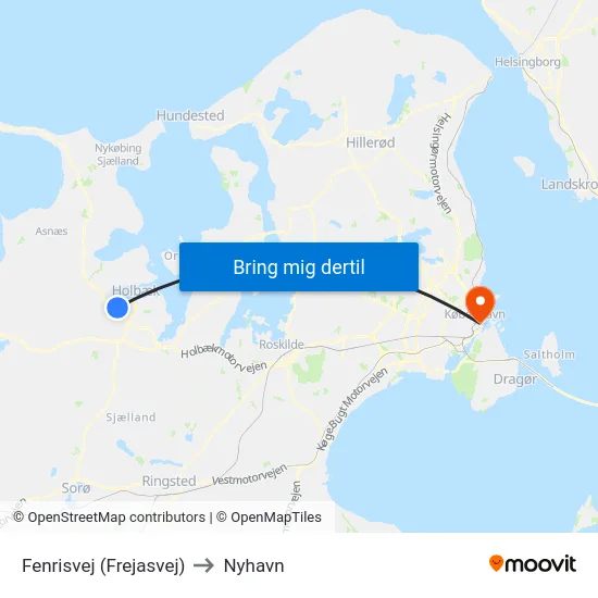Fenrisvej (Frejasvej) to Nyhavn map