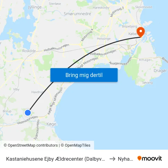 Kastaniehusene Ejby Ældrecenter (Dalbyvej) to Nyhavn map