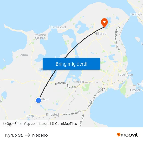 Nyrup St. to Nødebo map