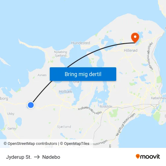 Jyderup St. to Nødebo map