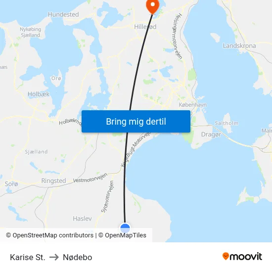 Karise St. to Nødebo map
